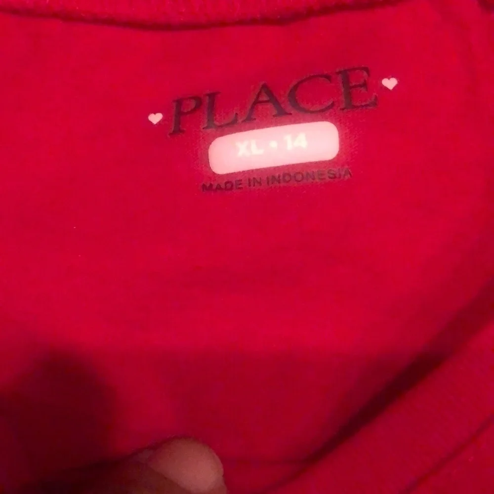 The Children’s Place Girls Red Long Sleeve Holiday Tee Shirt Size XL NWOT